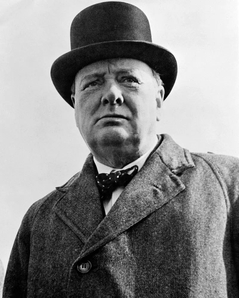 Winston Churchill Portrait — Vintage Print. poster detail