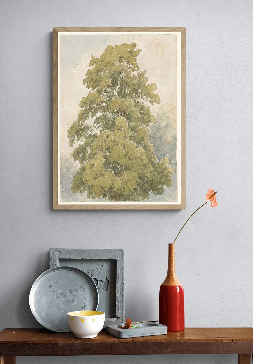 Lush Green Tree — Watercolor Print. — room view 3