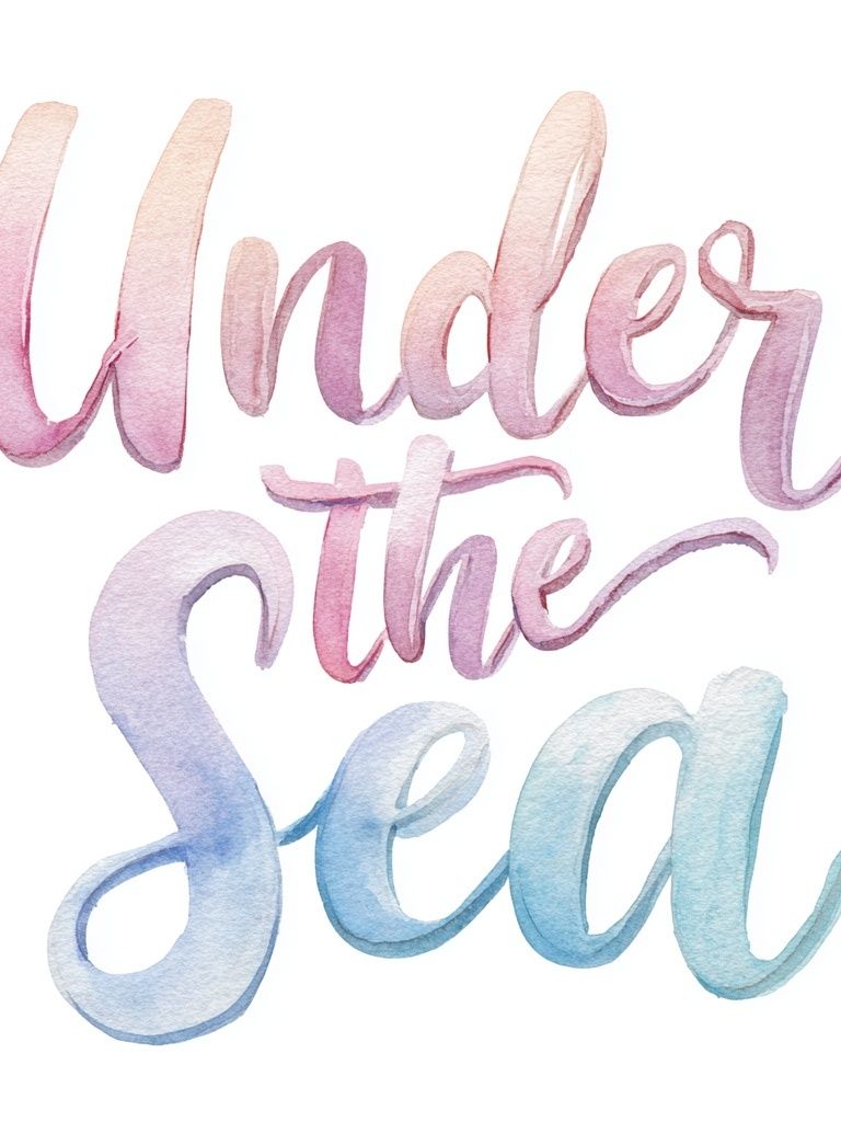 Under the Sea — Watercolor Print. poster — typography art