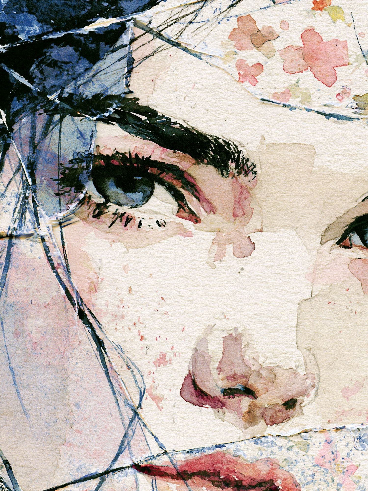 Watercolor Woman Portrait Print. poster detail