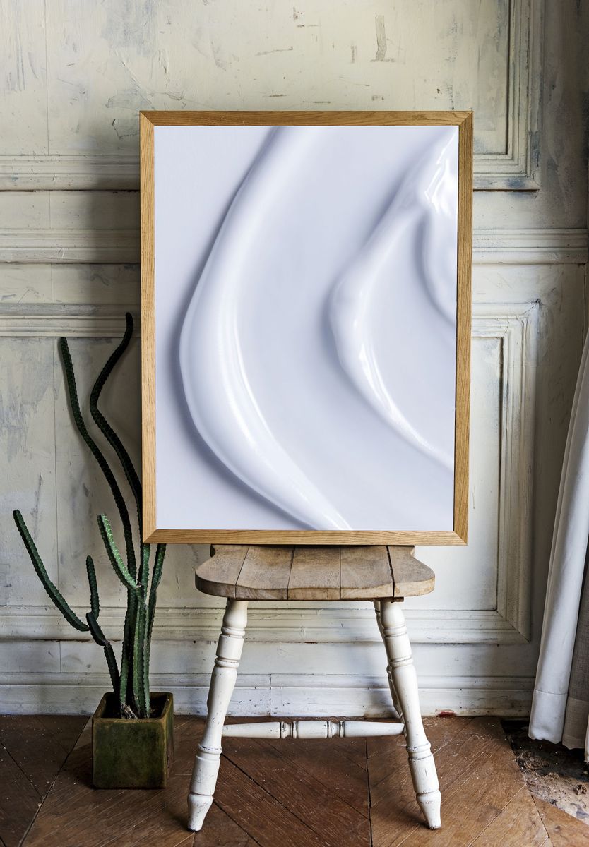 White Cream Texture Poster. — room view 1