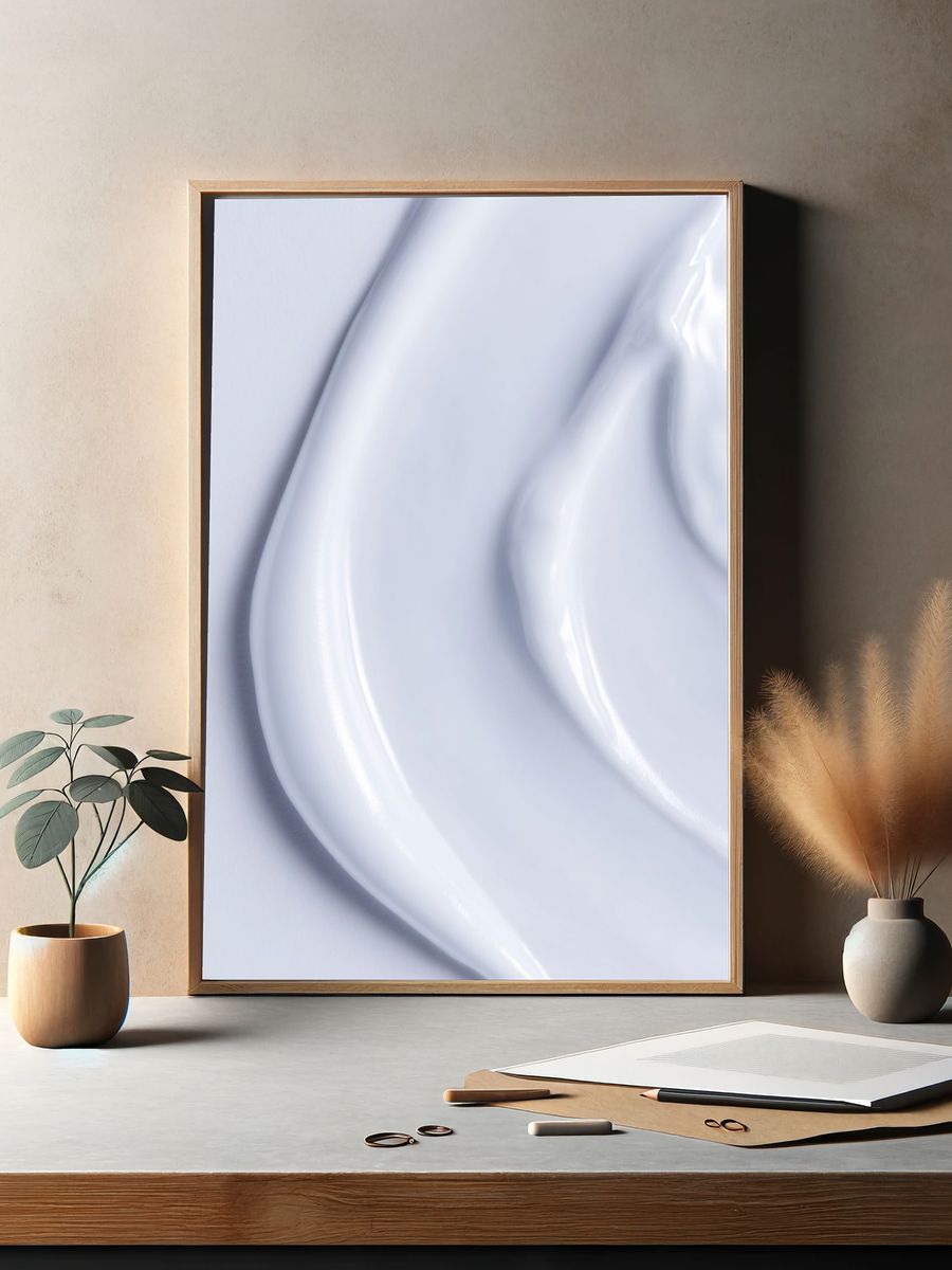 White Cream Texture Poster. — room view 2
