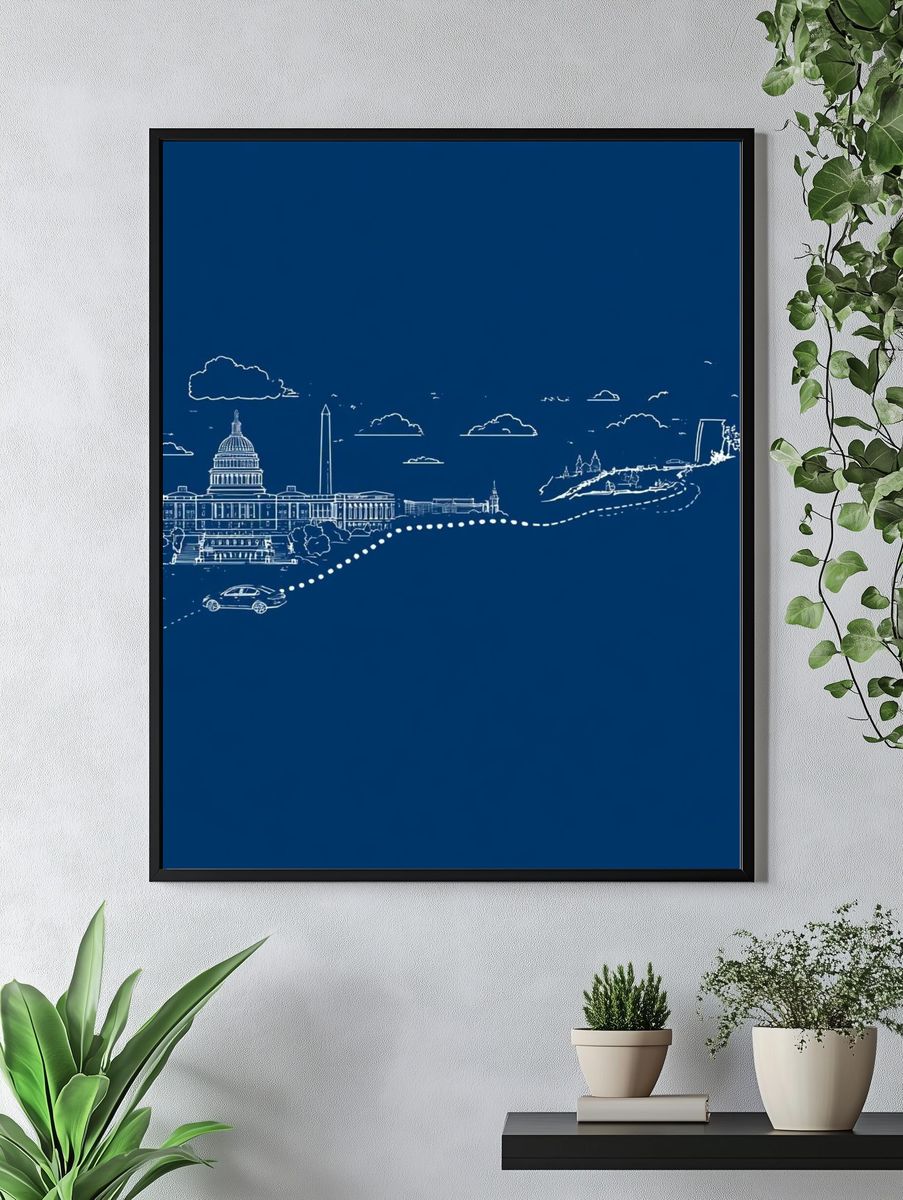 Washington D.C. Skyline Line Art Poster. — room view 4