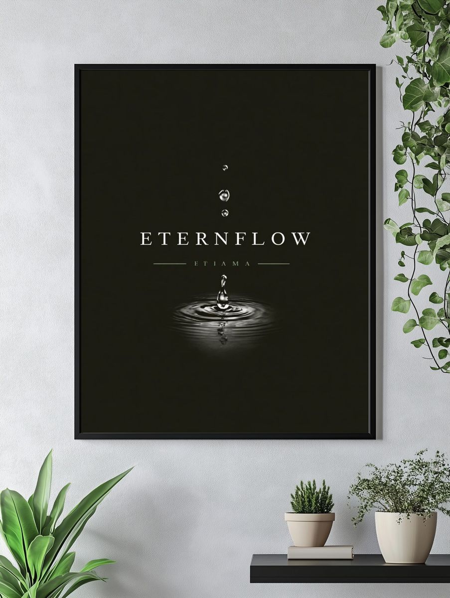Water Drop Minimalist Typography Poster. — room view 4