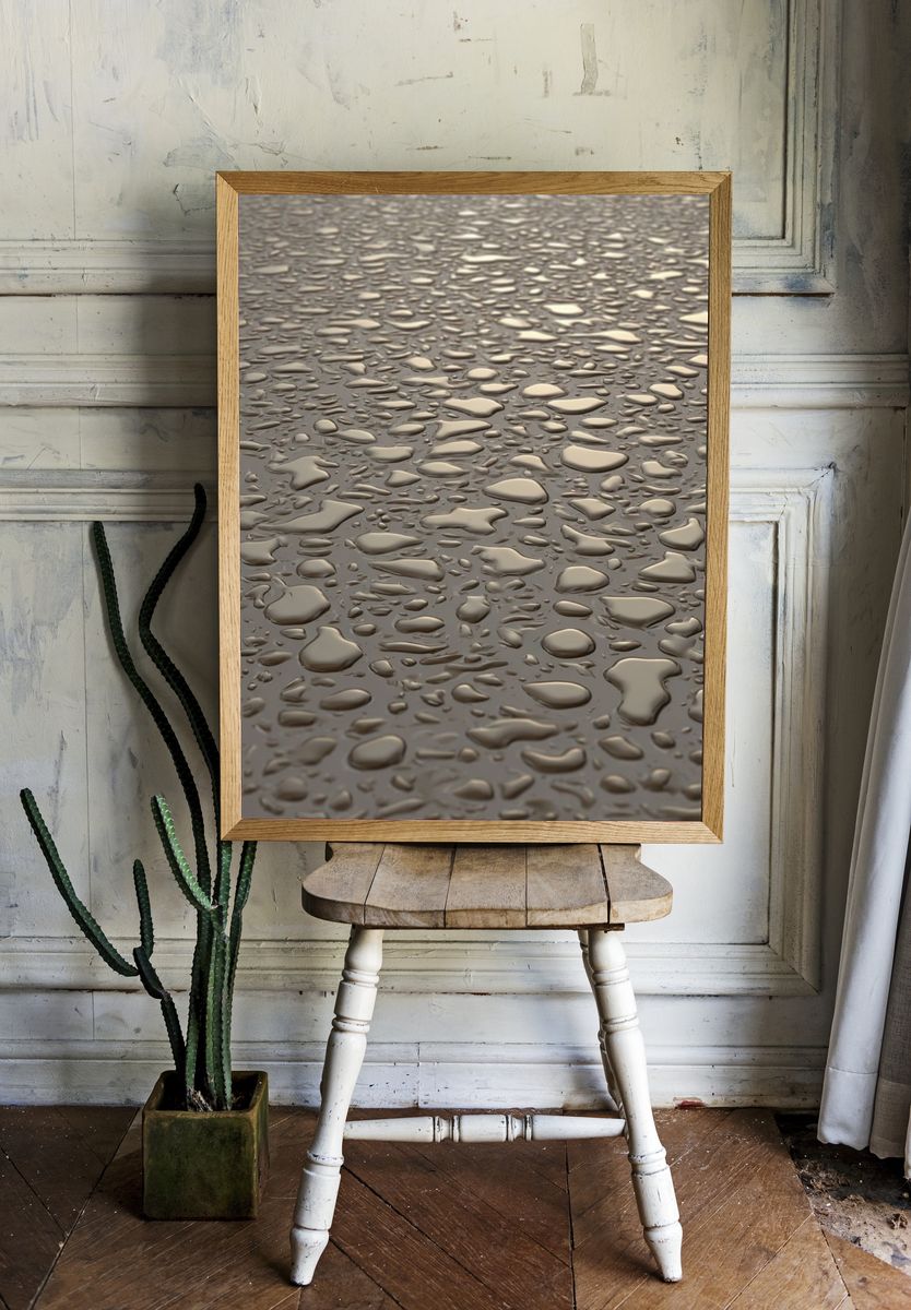 Water Droplets on Surface — Photography Print. — room view 1