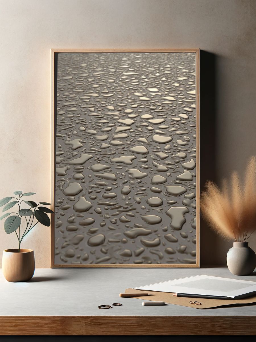 Water Droplets on Surface — Photography Print. — room view 2
