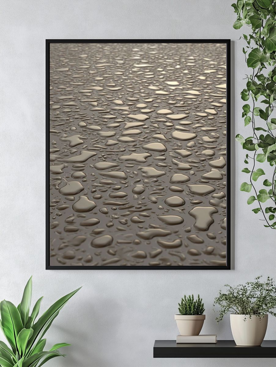 Water Droplets on Surface — Photography Print. — room view 4