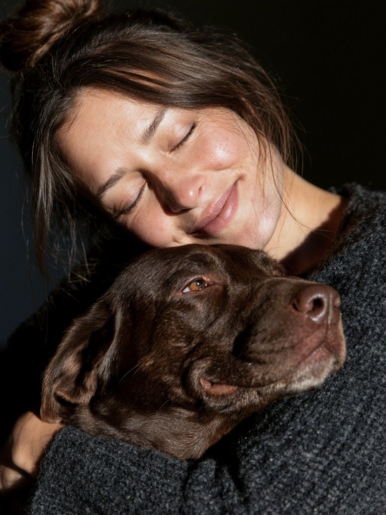 Woman and Dog Portrait Poster. poster — photography art