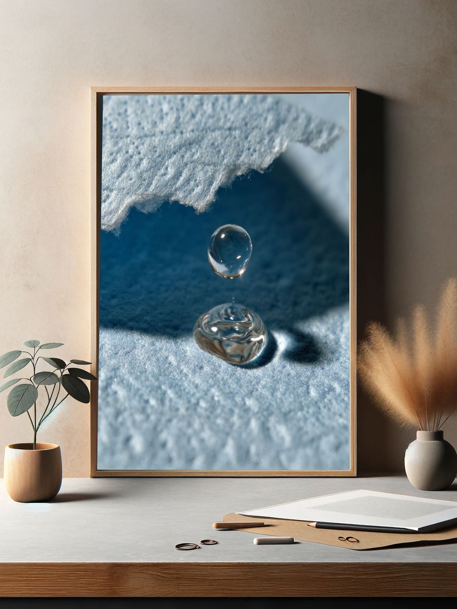 Water Droplet Macro Photography Poster. — room view 2
