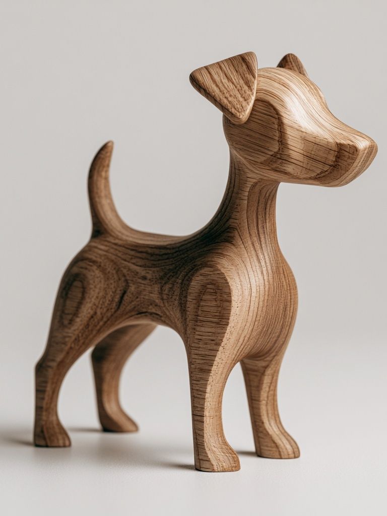 Wooden Dog Sculpture Photography Poster. poster — photography art