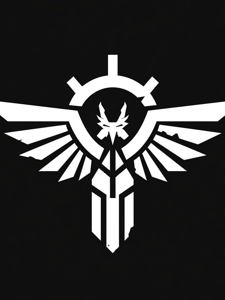 Winged Emblem Black-White Print. poster — illustration art