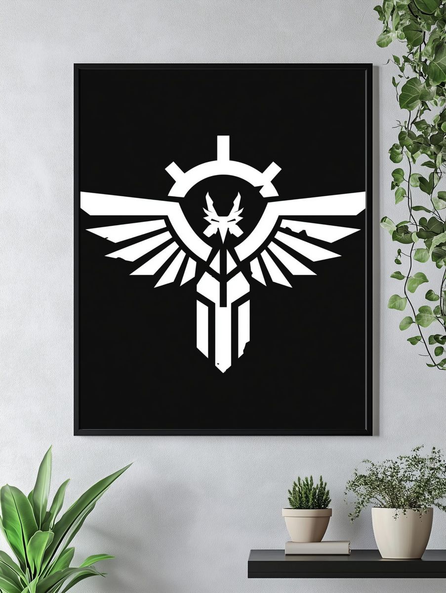 Winged Emblem Black-White Print. — room view 4