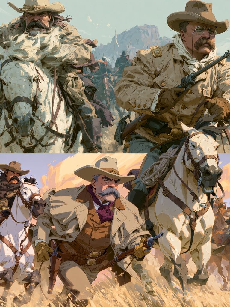Western Cavalry Charge Illustration Poster. poster detail