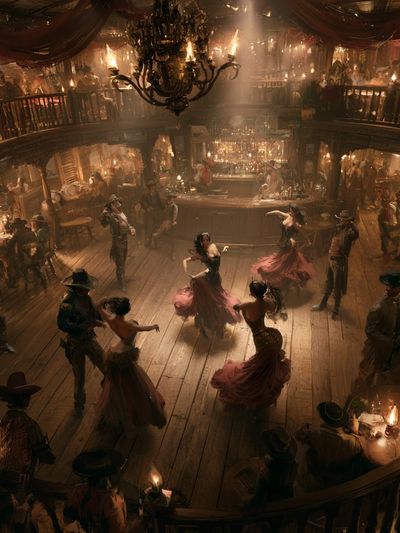Western Saloon Dance Hall Poster. poster