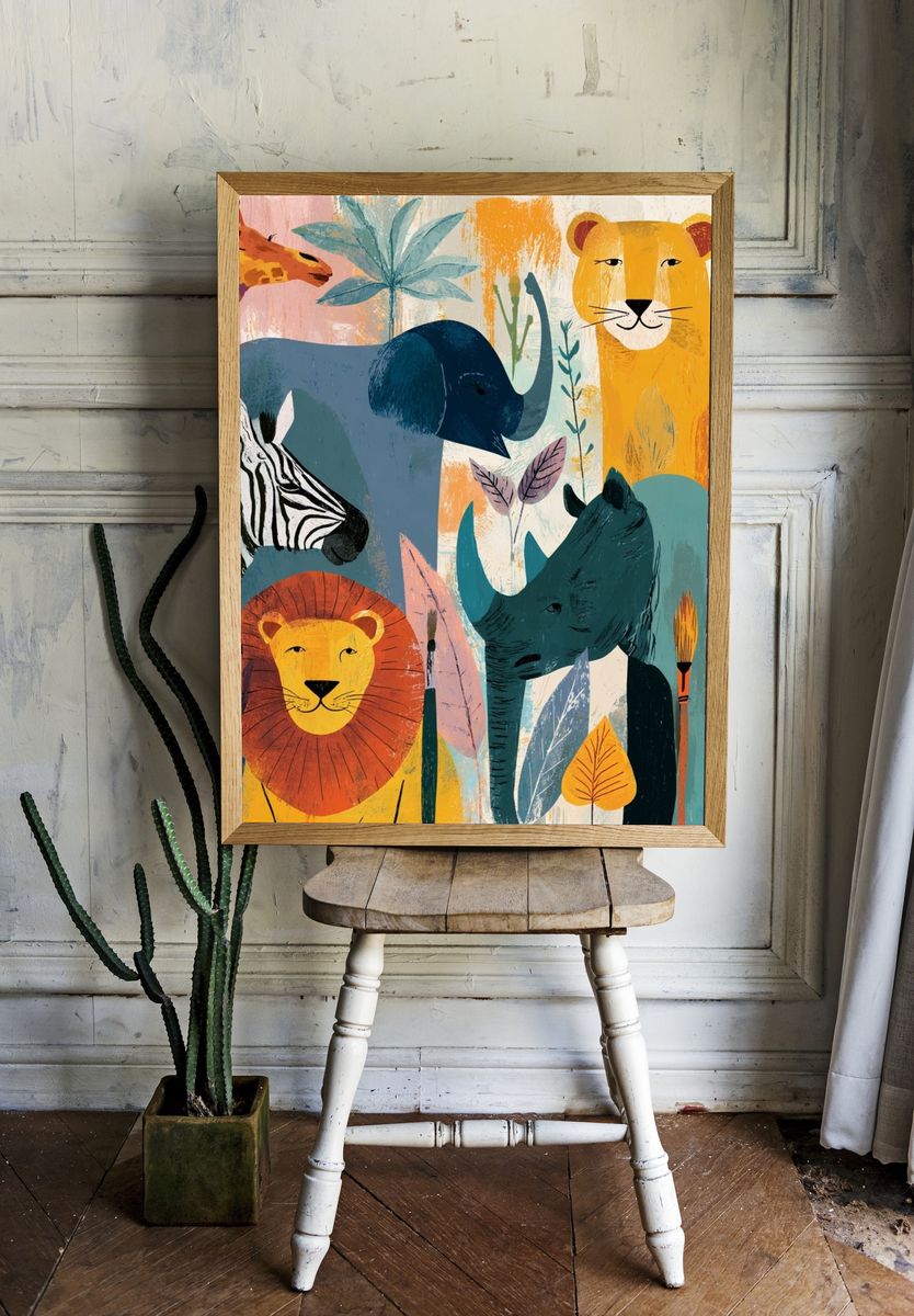 Wildlife Friends — Illustration Print. — room view 1
