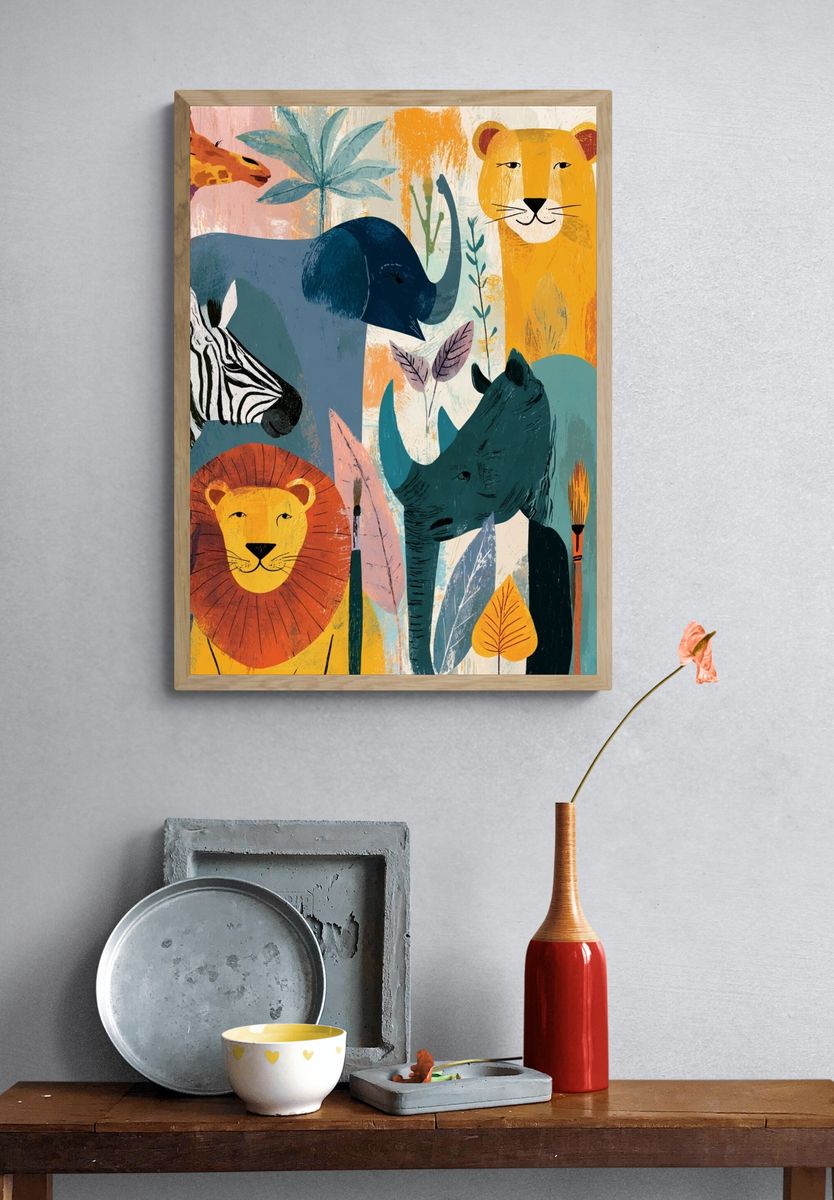 Wildlife Friends — Illustration Print. — room view 3