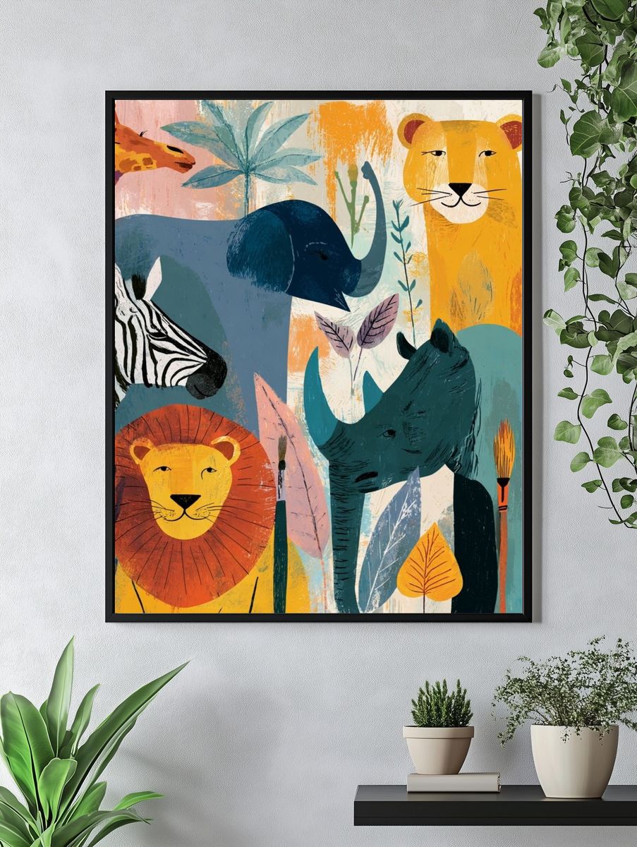 Wildlife Friends — Illustration Print. — room view 4