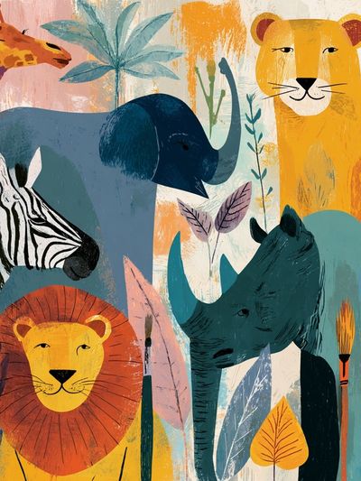 Wildlife Friends — Illustration Print. poster