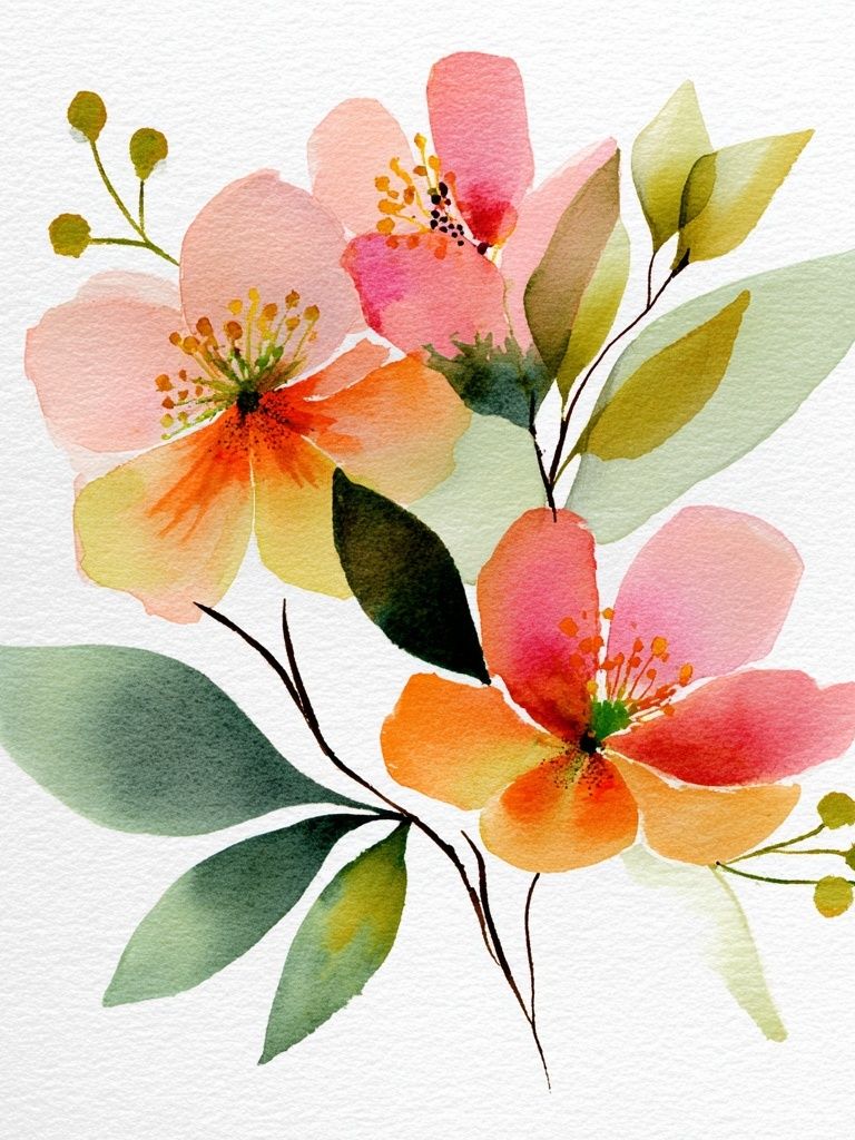 Watercolor Floral Bouquet Poster. poster detail