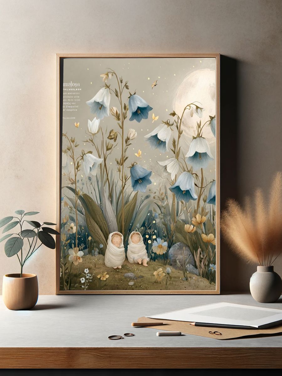 Whimsical Flower Garden — Illustration Print. — room view 2