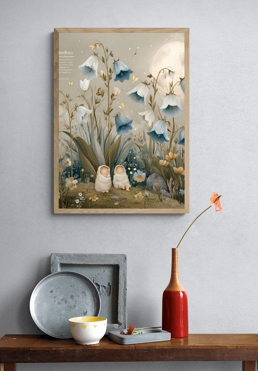 Whimsical Flower Garden — Illustration Print. — room view 3