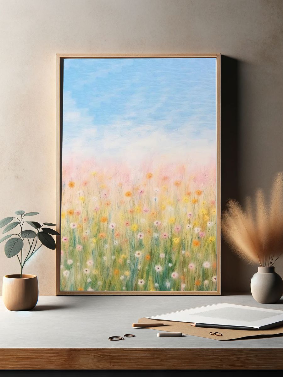 Wildflower Meadow — Pastel Print. — room view 2