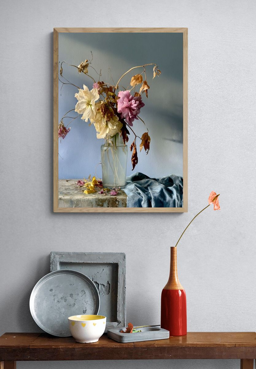 Wilted Flowers Still Life Print. — room view 3