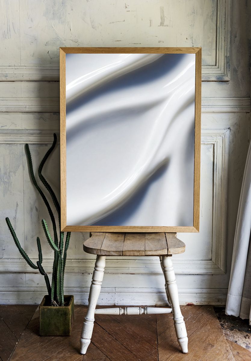 Elegant White Fabric — Minimalist Print room preview