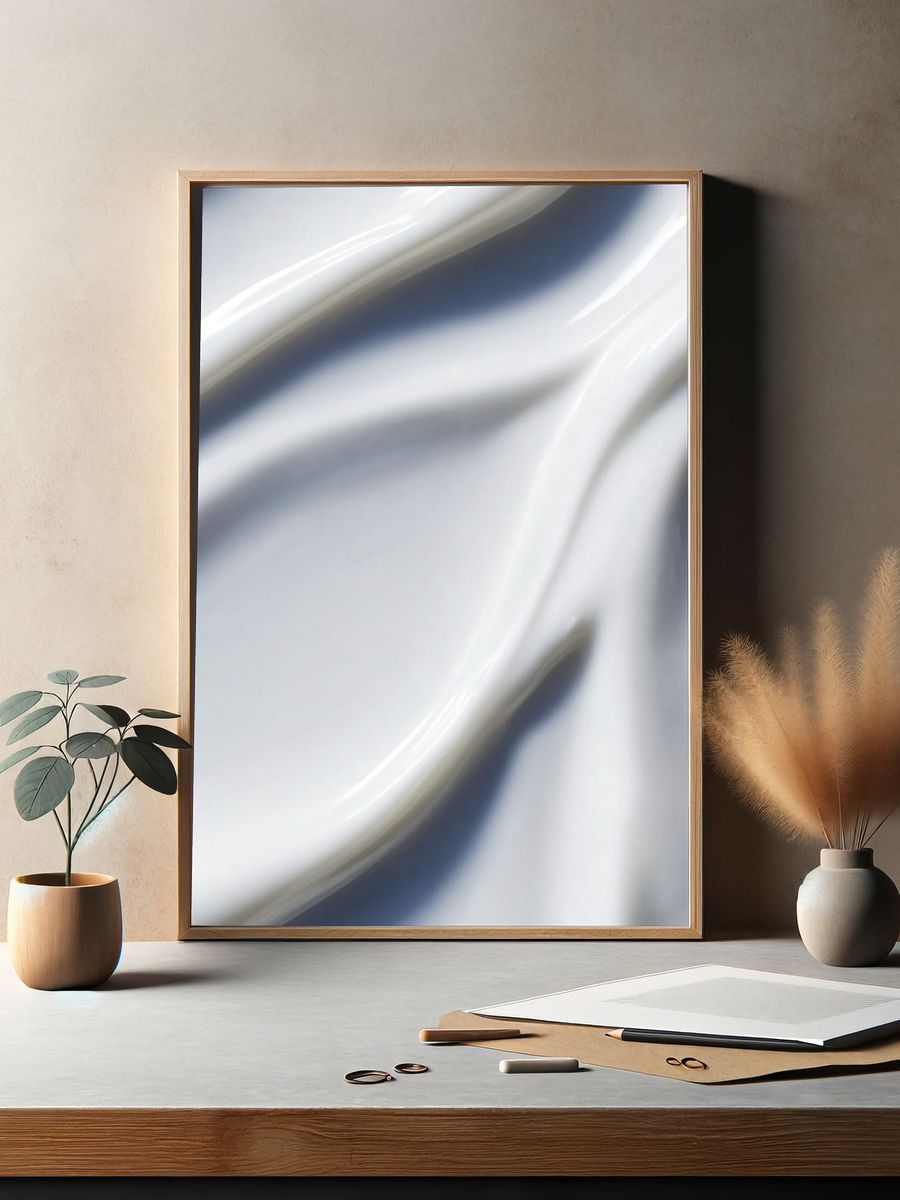 Elegant White Fabric — Minimalist Print. — room view 2