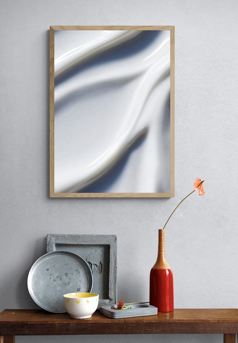 Elegant White Fabric — Minimalist Print. — room view 3