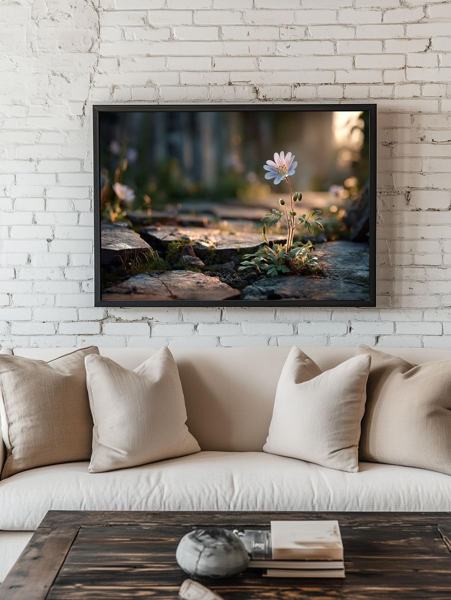 Wildflower at Dawn Photography Poster. — room view 1