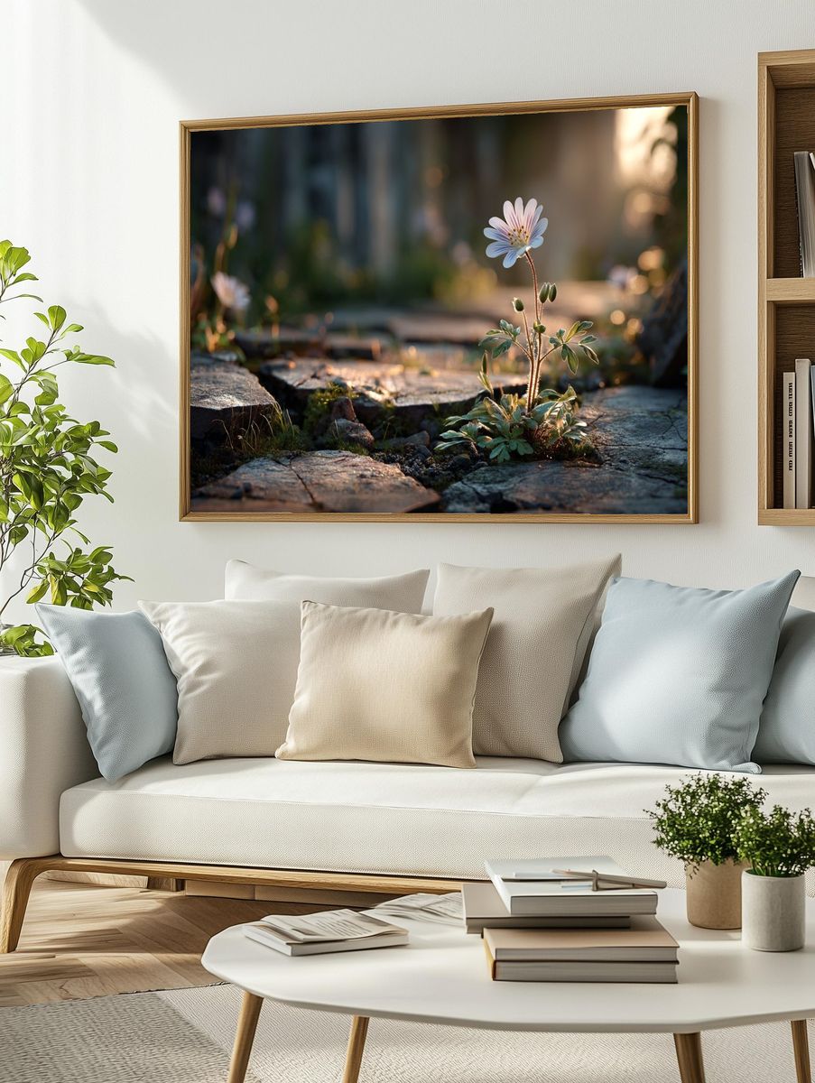 Wildflower at Dawn Photography Poster. — room view 2