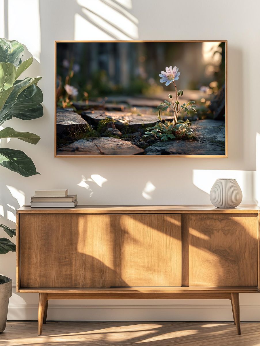 Wildflower at Dawn Photography Poster. — room view 3