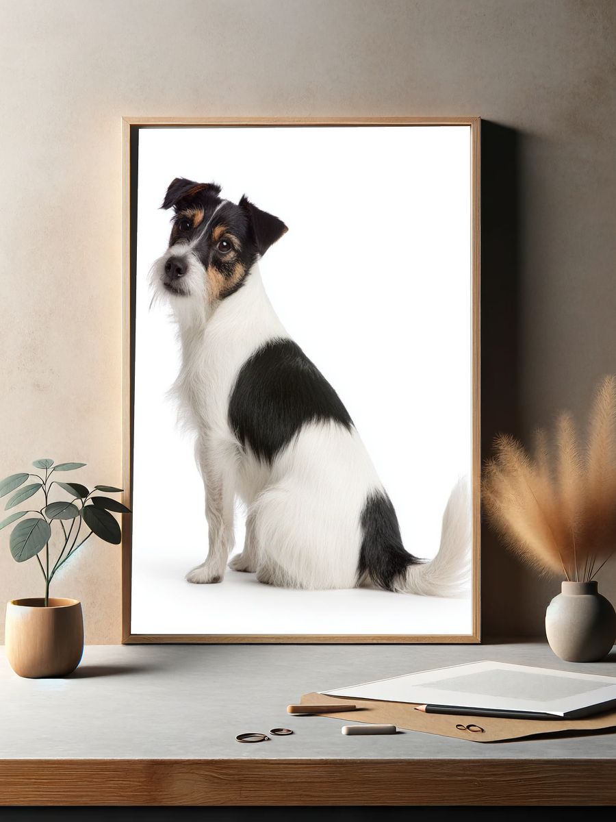 Wire Fox Terrier Portrait Poster. — room view 2