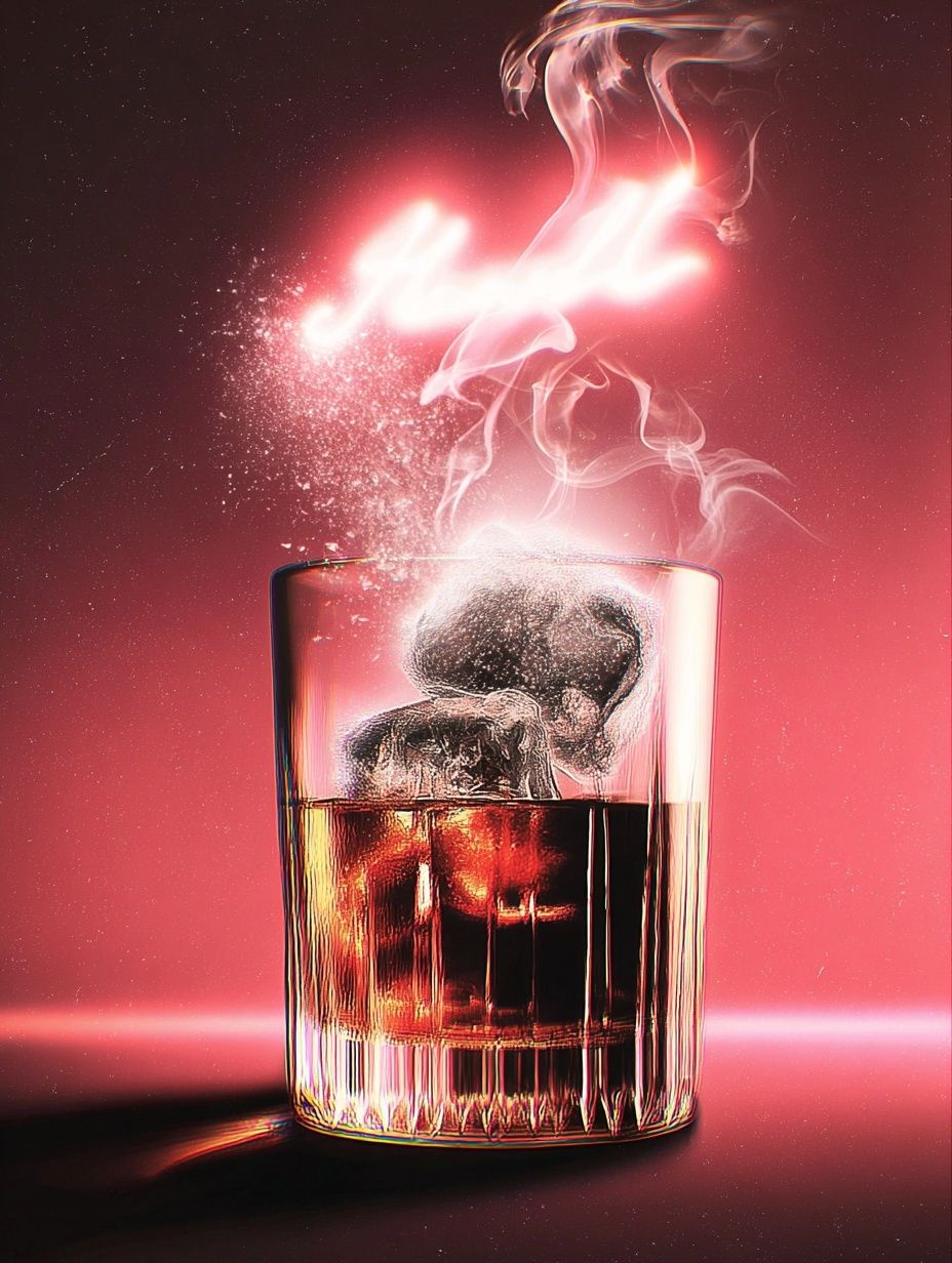Whiskey Glass — Digital Art Print. poster — food-drink art