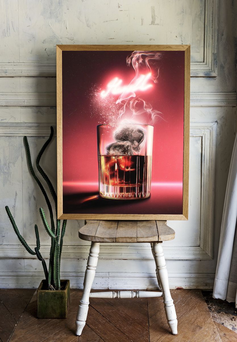 Whiskey Glass — Digital Art Print. room preview