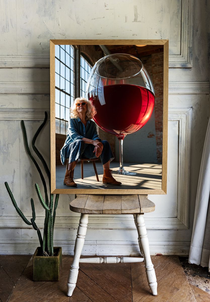 Wine Glass Portrait Poster. room preview