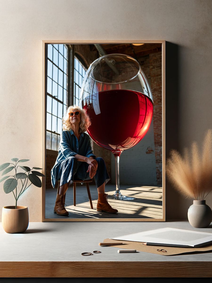 Wine Glass Portrait Poster. — room view 2