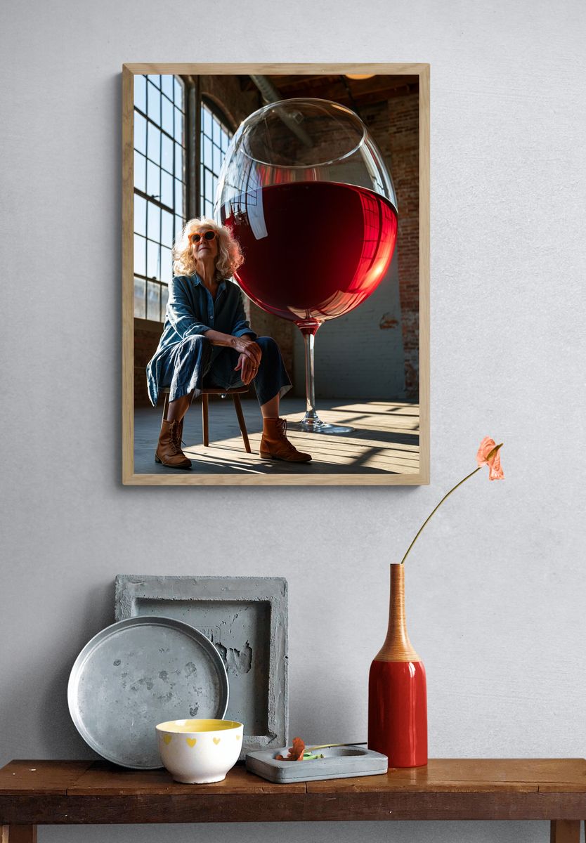 Wine Glass Portrait Poster. — room view 3