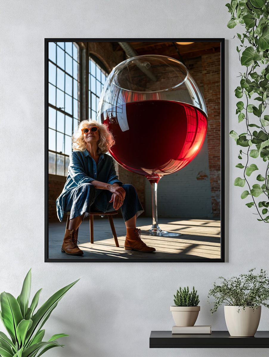 Wine Glass Portrait Poster. — room view 4