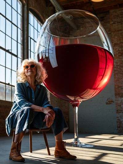 Wine Glass Portrait Poster. poster
