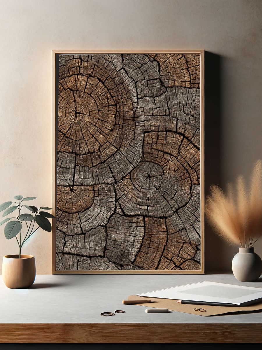Wood Grain Texture Poster. — room view 2
