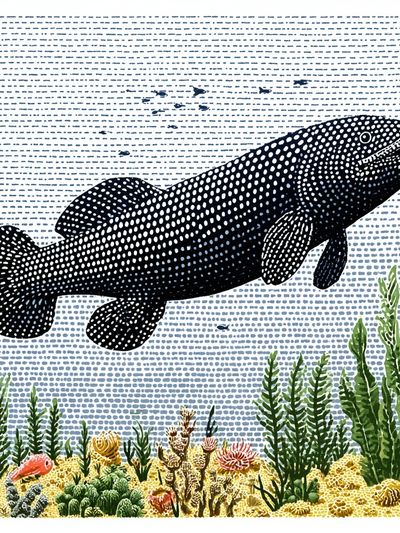 Whale Shark Underwater Illustration Poster. poster