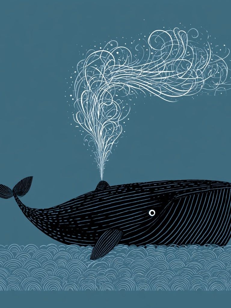 Whale Breaching Illustration Poster. poster — illustration art