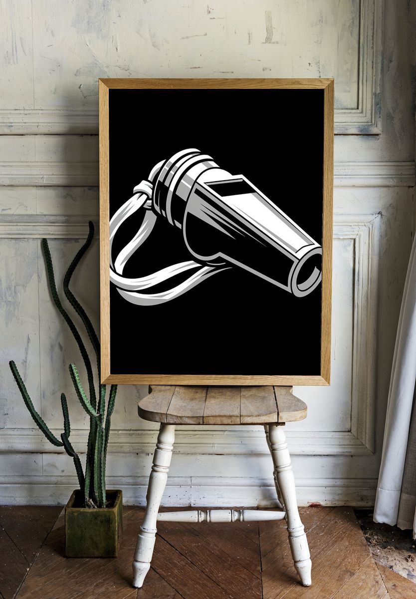 Whistle Graphic Poster. — room view 1