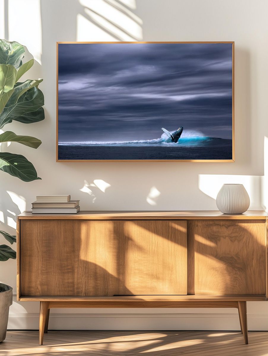 Humpback Whale Breaching — Ocean Photography Print. — room view 3