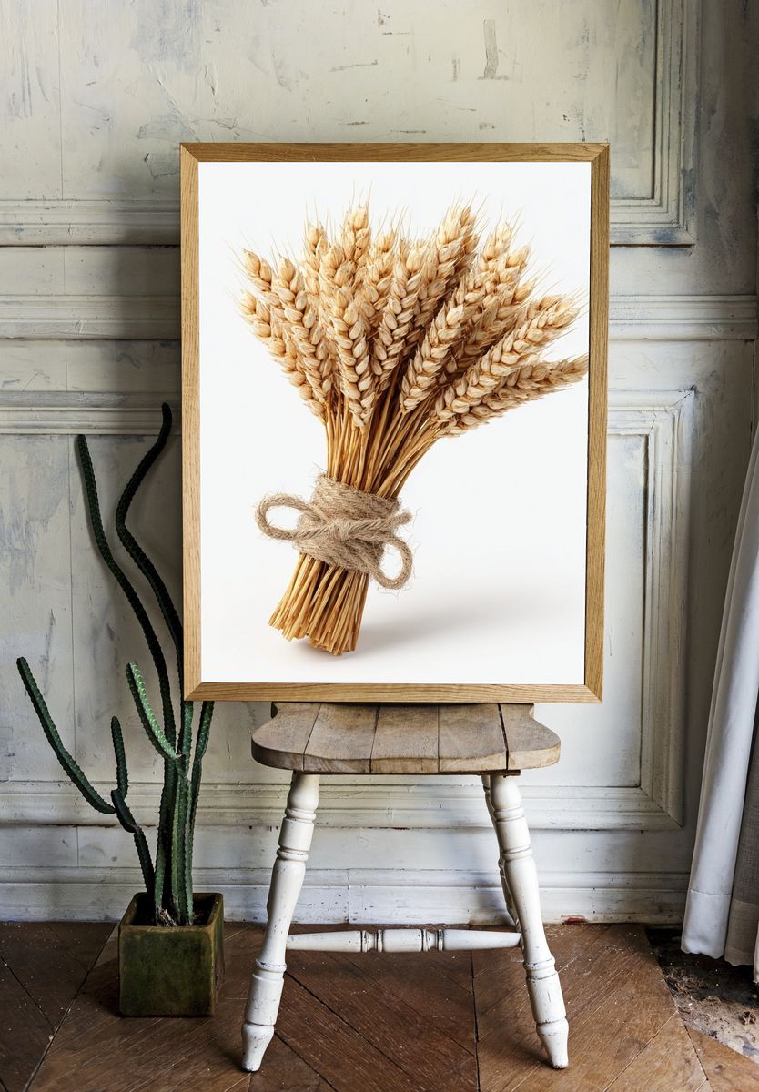 Wheat Bouquet — Botanical Print. — room view 1
