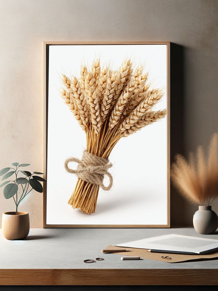 Wheat Bouquet — Botanical Print. — room view 2