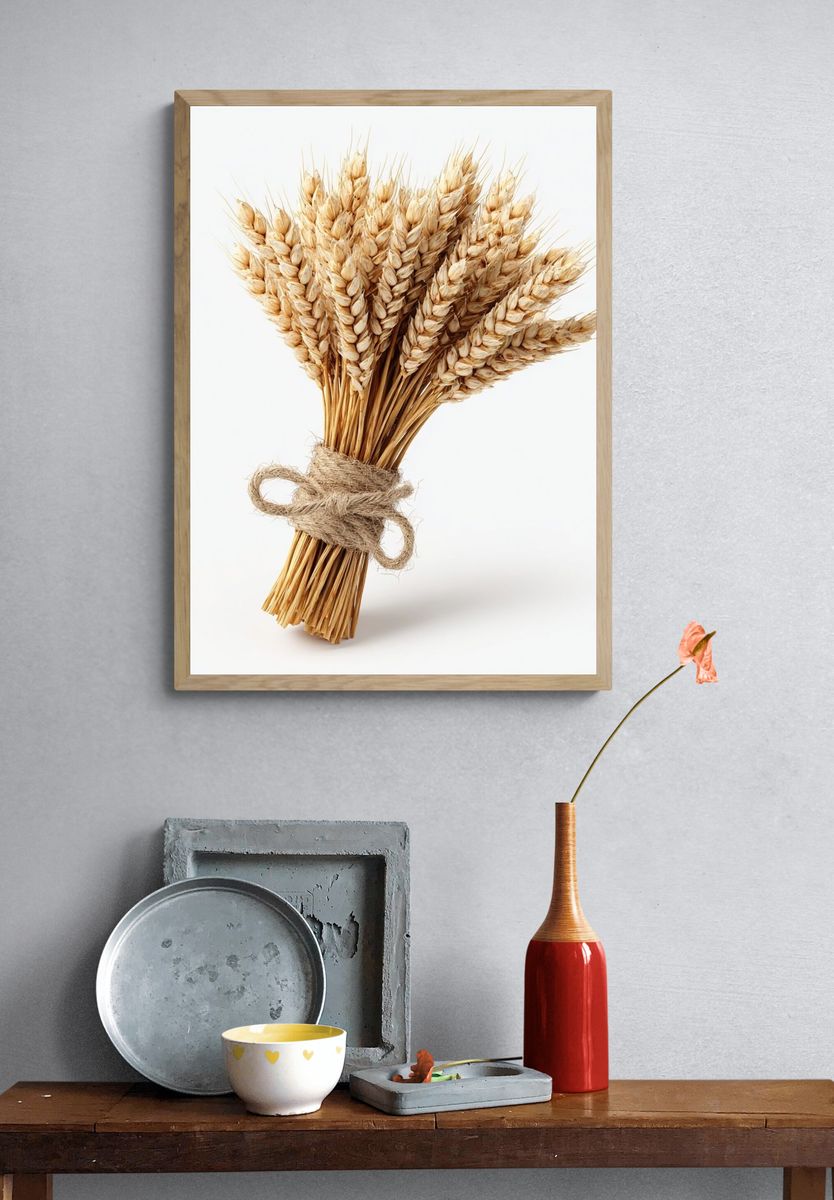 Wheat Bouquet — Botanical Print. — room view 3