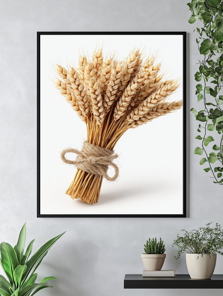 Wheat Bouquet — Botanical Print. — room view 4
